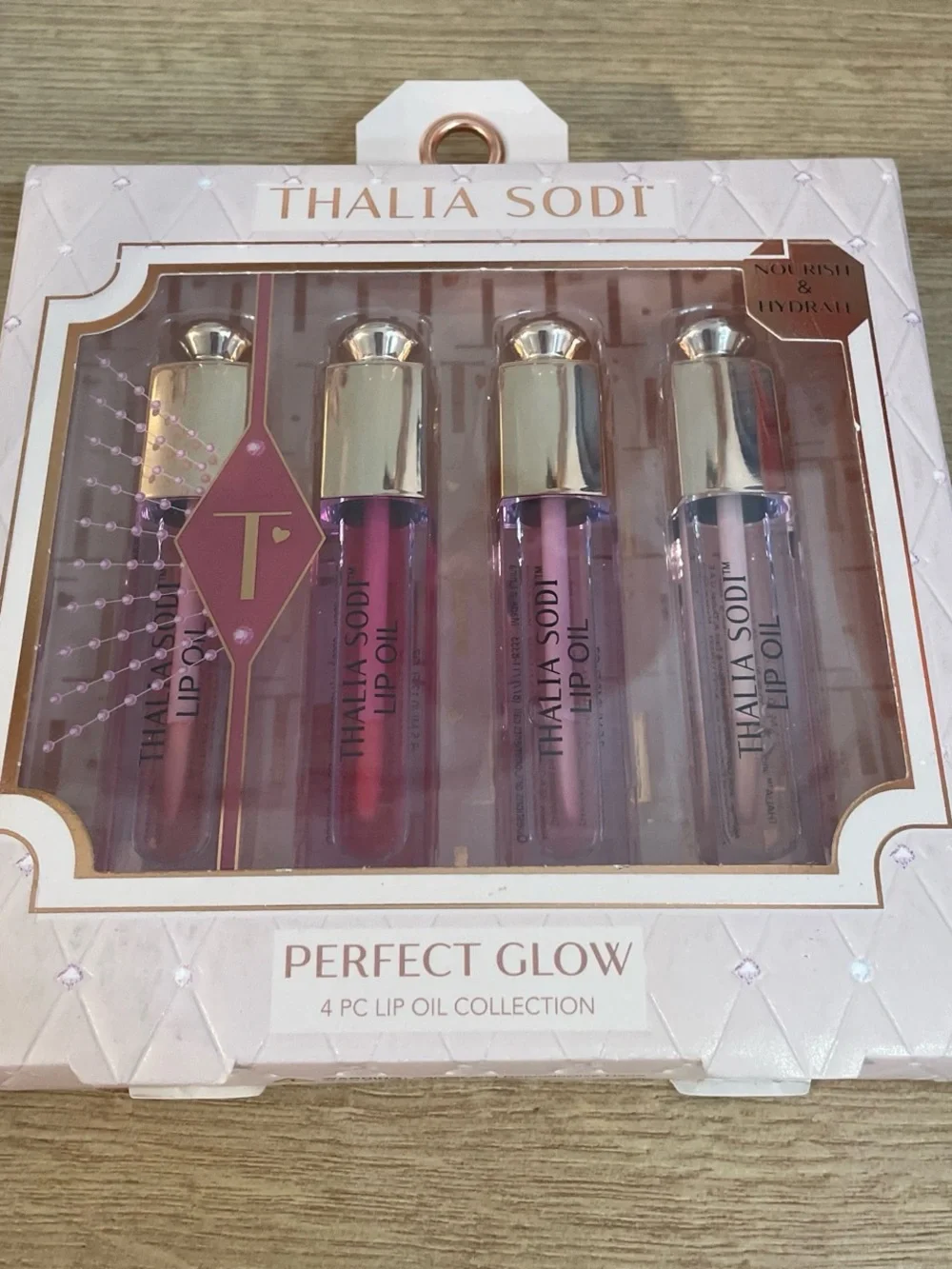 Thalia Sodi 4-Piece Lip Oil Set — Rose and Clear Shades
